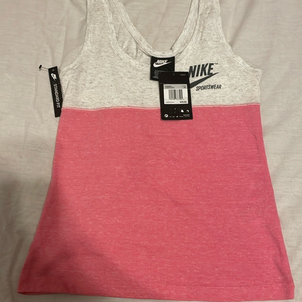 Nike sports wear pink tank top